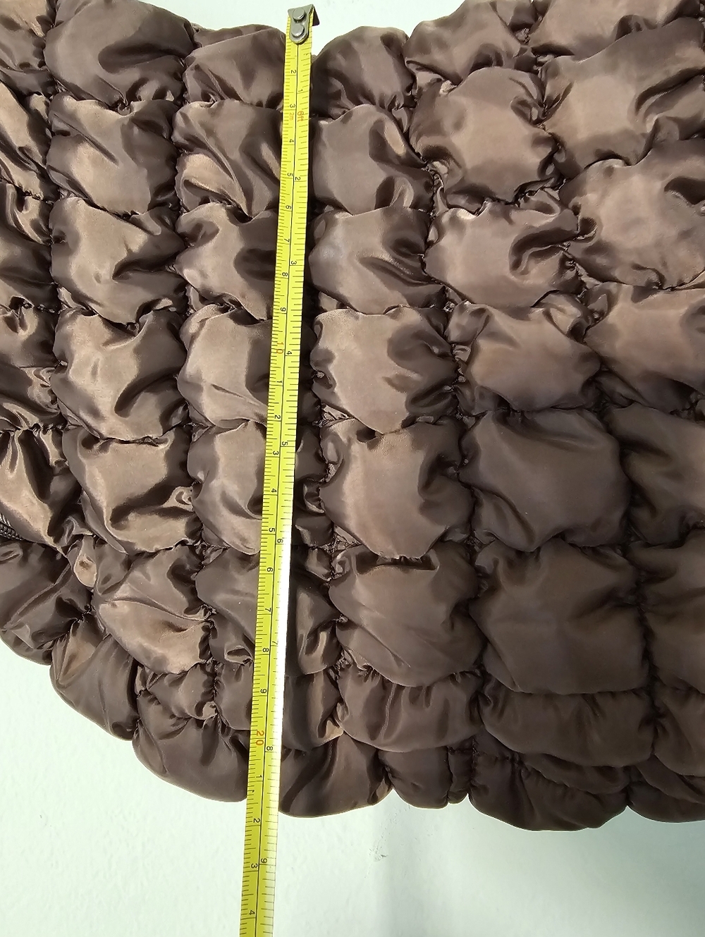 Quilted Crescent Shoulder Bag in Chocolate Brown - Picture 6 of 10